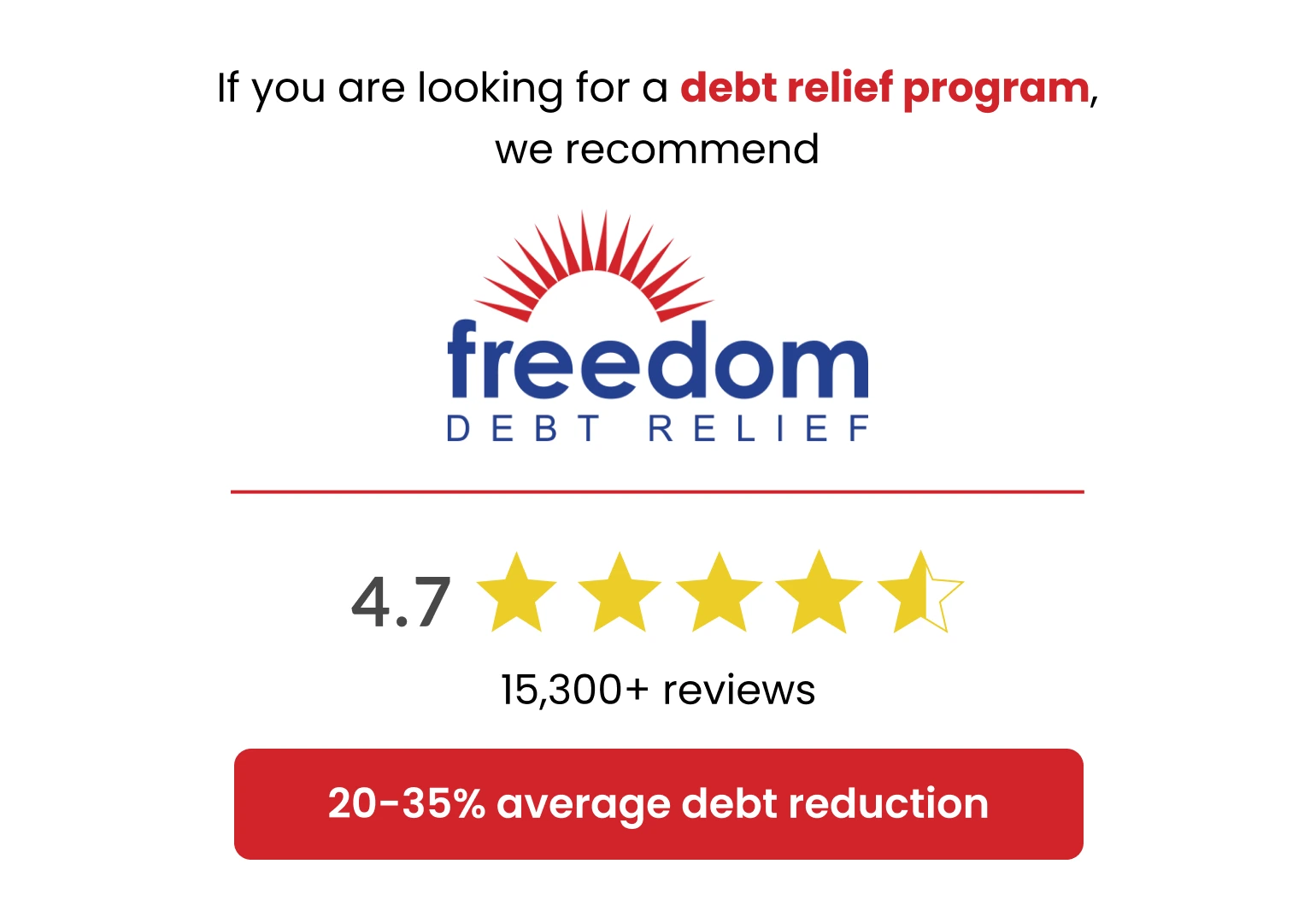 Freedom Debt Relief Ad